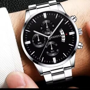 Men's Watch Stainless Steel Silver‎ New f62